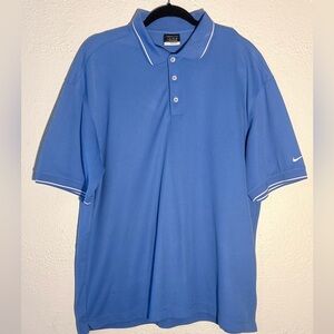 Nike Dri Fit Men’s Polo Preppy Golf Blue Shirt XL